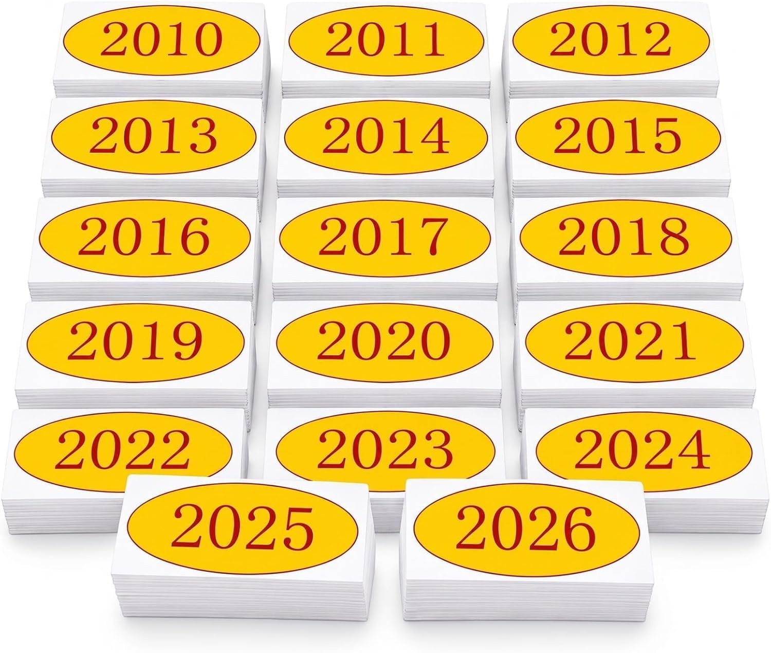 204 Pcs Car Windshield Year Stickers (2010-2026), 17 Dozen (12 per Year)