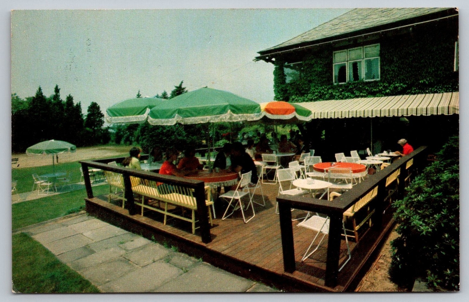Popponesset West Outdoor Dining Deck West Falmouth MA Restaurant Postcard Popponesset West Outdoor Dining Deck West Falmouth MA Restaurant Postcard