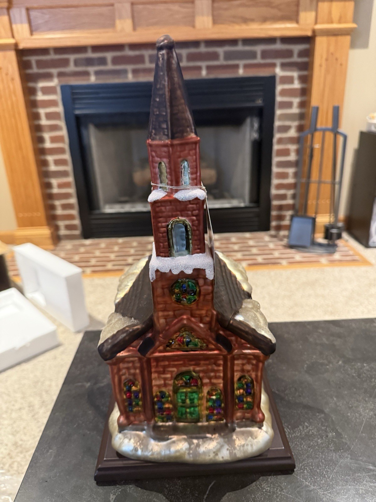 LG Thomas Pacconi CHURCH Figurine Blown Glass 15” Tall ~30 Yr Anniversary 2004