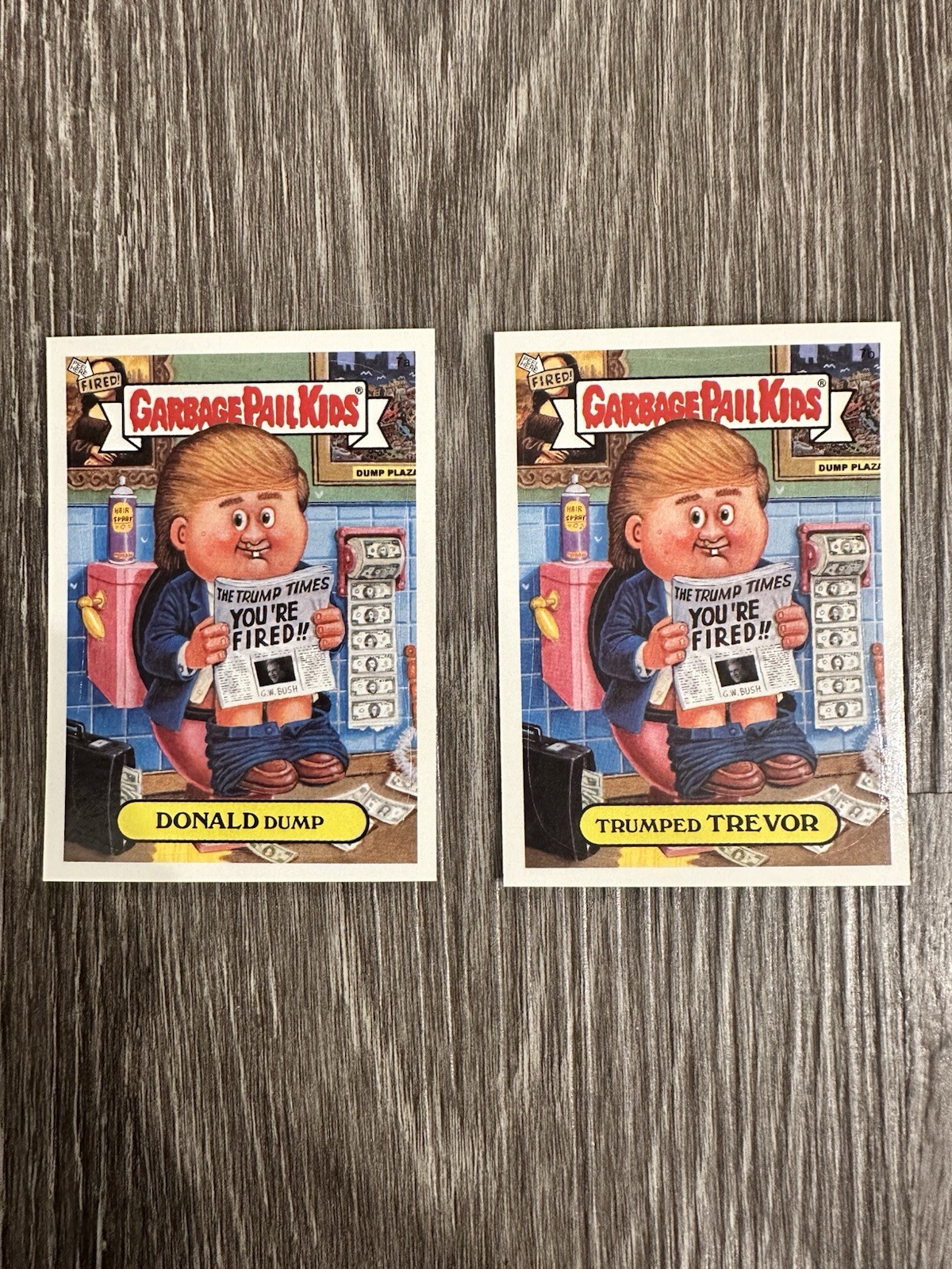 2004 Topps Garbage Pail Kids ~ Donald Dump & Trumped Trevor 7a & 7b (BOTH) Trump