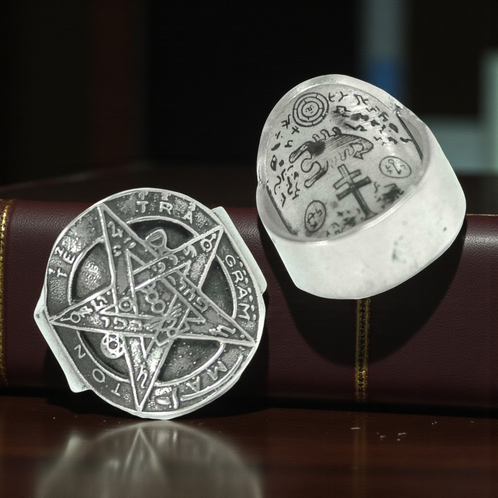925 Sterling Silver Tetragrammaton Ring St Cyprian Exterminator Seal .42 oz Gift