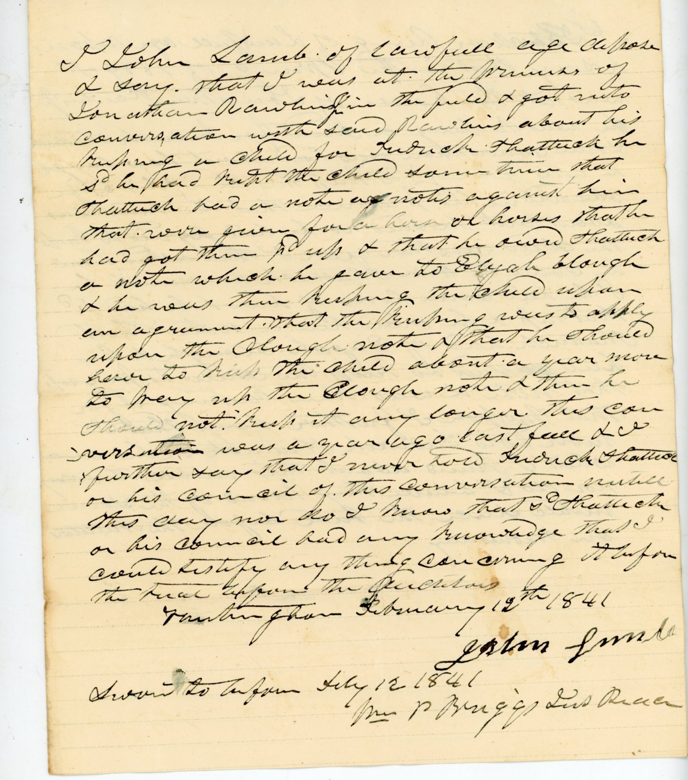 1841 Antique Handwritten Legal Document Child Care Agreement Child Support Note 1841 Antique Handwritten Legal Document Child Care Agreement Child Support Note