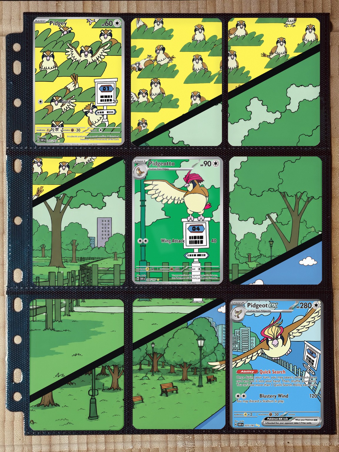 Pokémon Pidgey Pidgeotto Pidgeot Ex Evolution Line Binder Insert