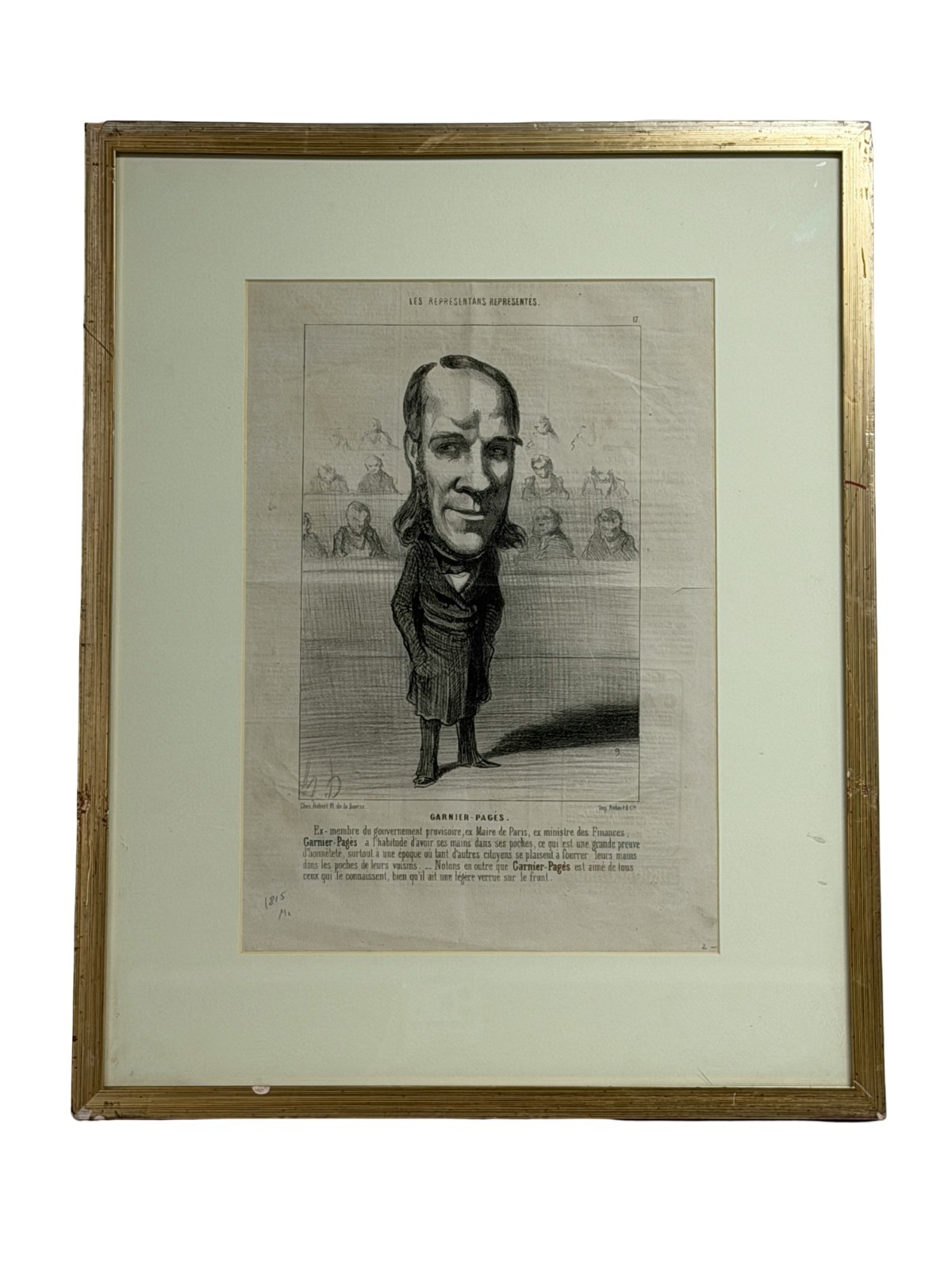 Framed French Political Caricature (Garnier-Pages)