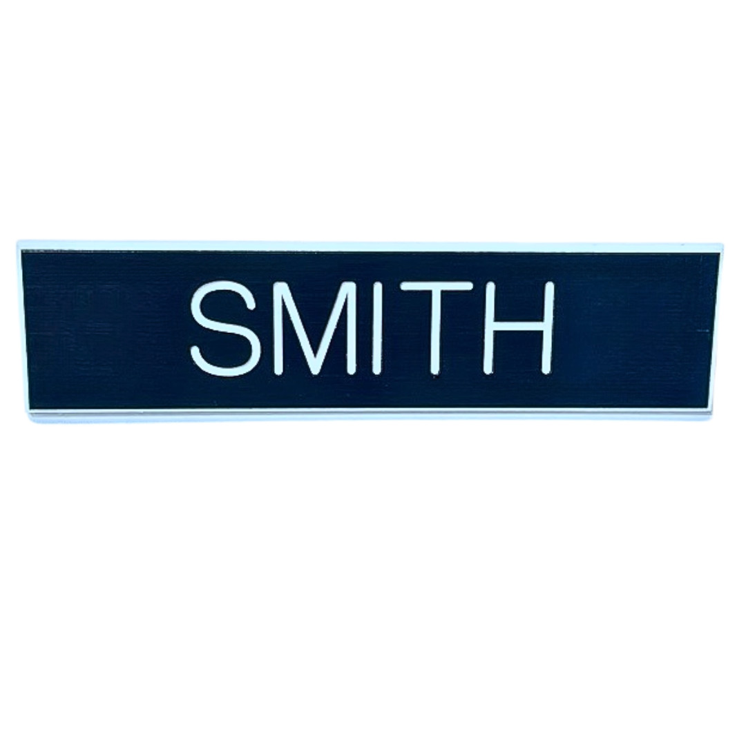 Custom Navy  Magnetized Black Name Tag