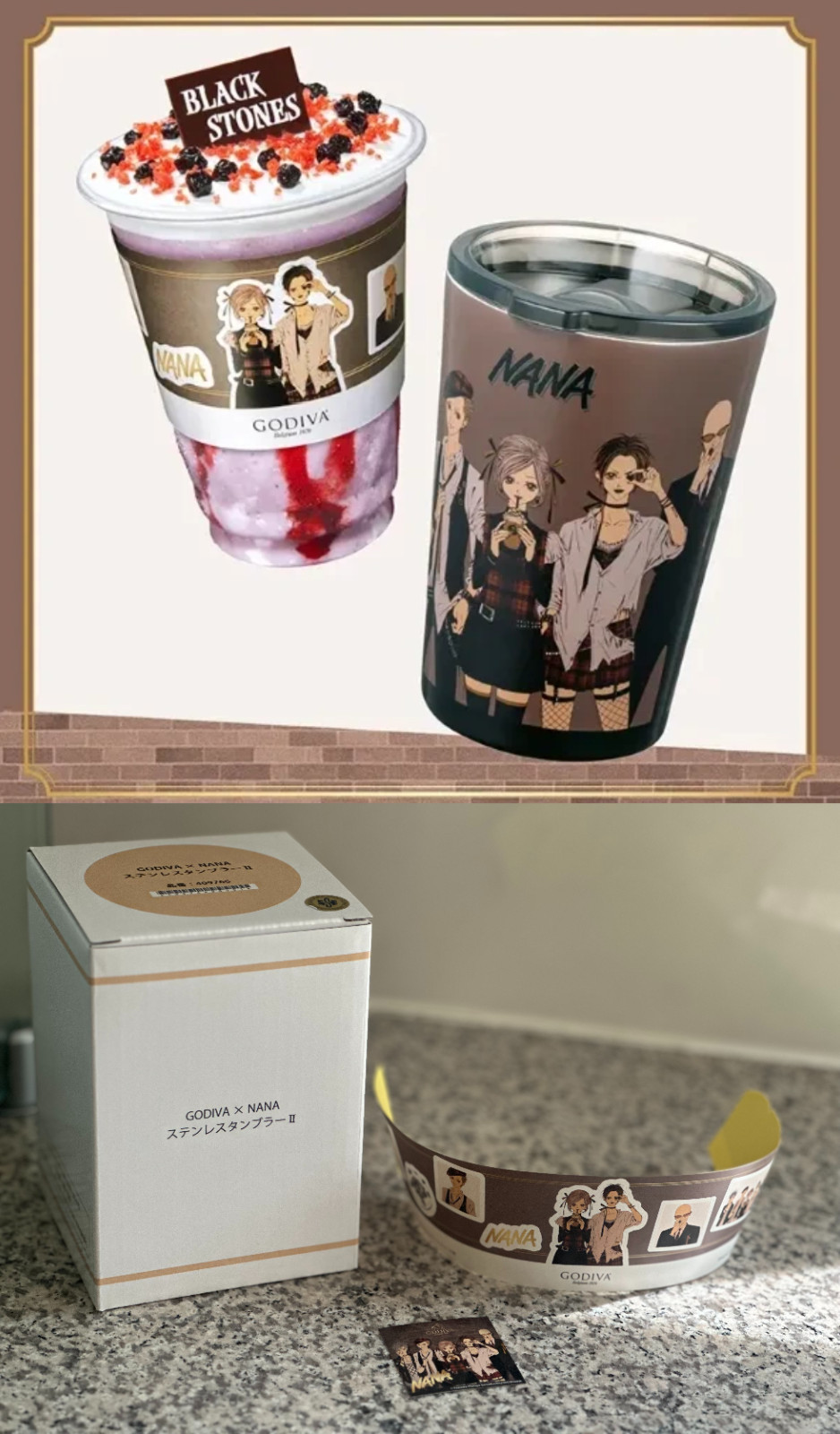 NANA x GODIVA Limited Collaboration Tumbler w/ Original Sticker & Sleeve Japan