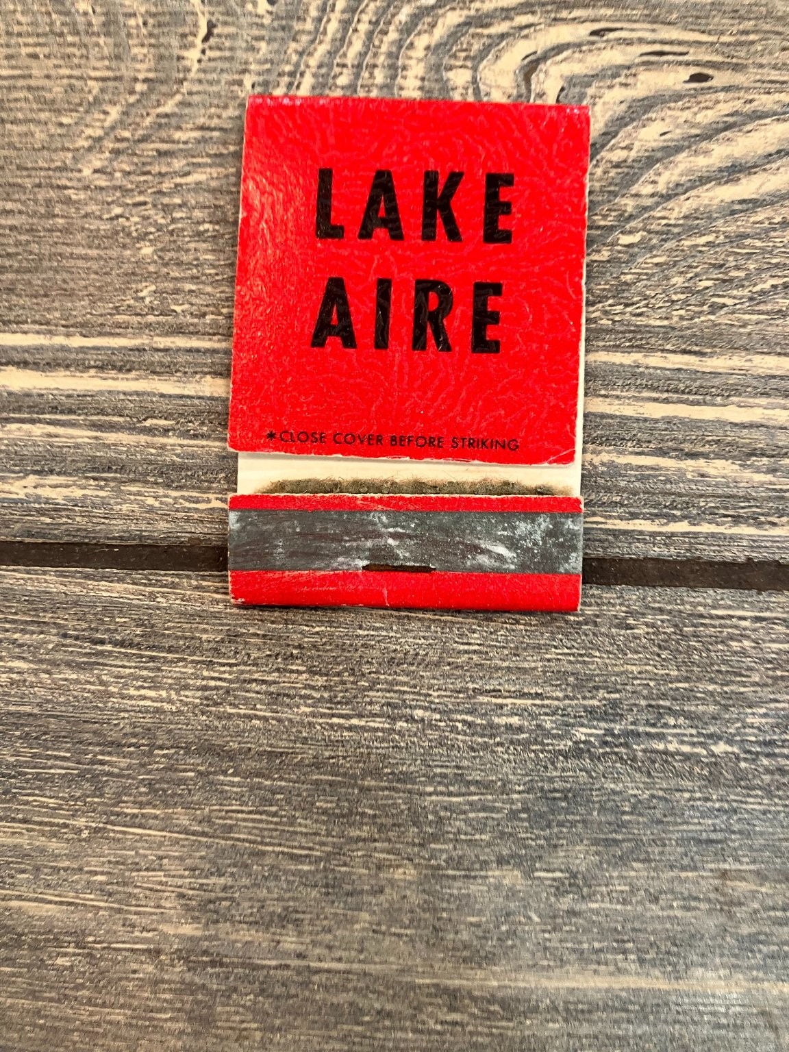 LAKE AIRE Waukegan Zion Kenosha Area Vintage Map Ad Matchbook