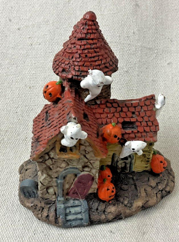 Vintage K\'s Collection Resin Figurine Halloween Haunted House Ghosts & Pumpkins