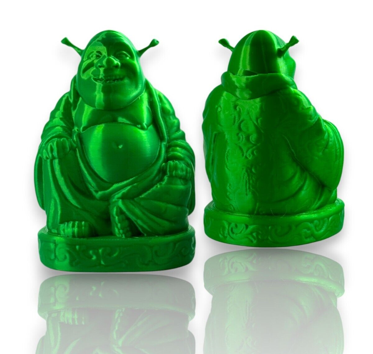 Shrek Buddha Figurine Statue 3D Printed 5INCH Green