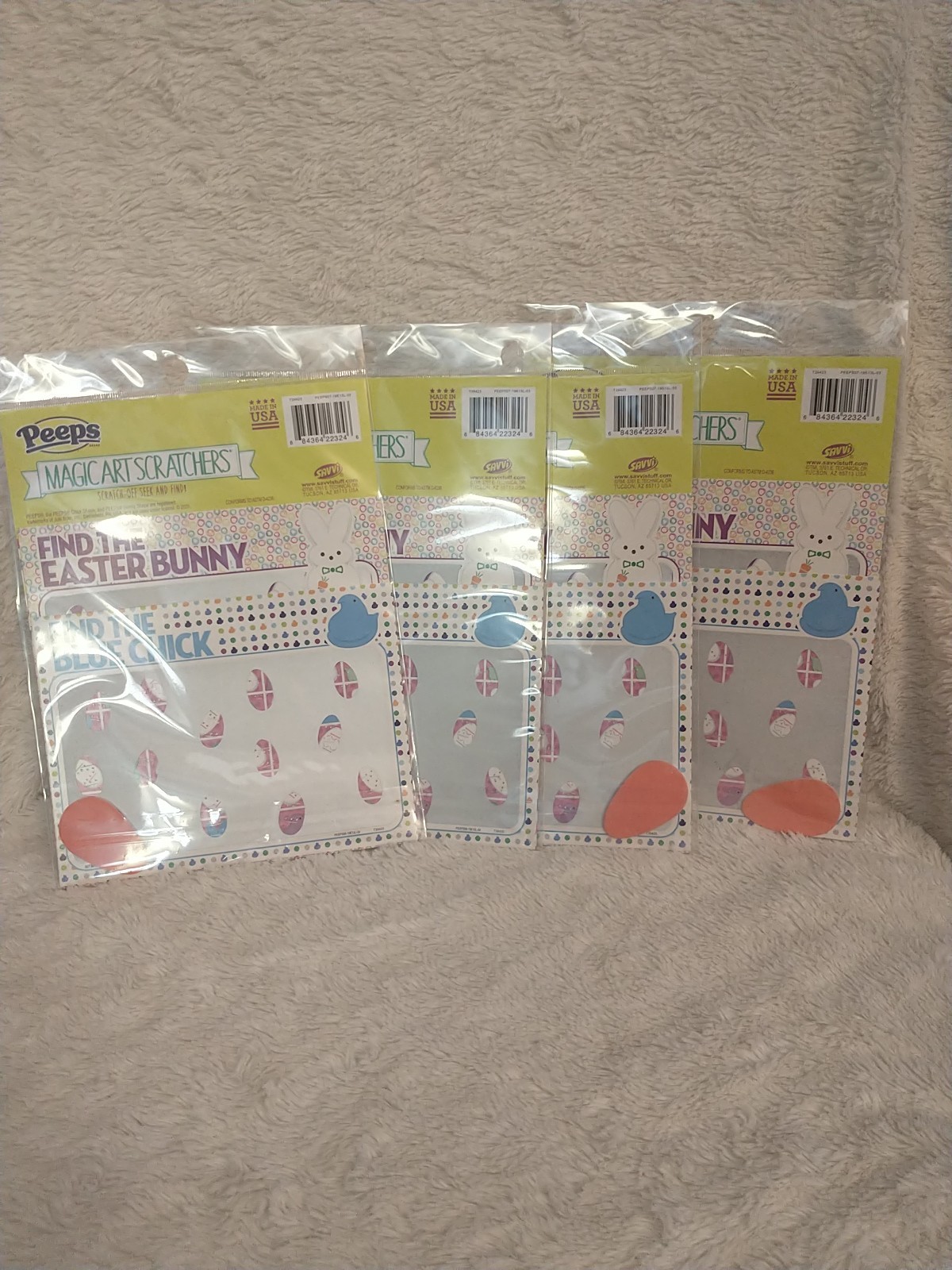 Savvi Just Born PEEPS Magic Art Scratchers NIP, Find The Blue Chick, 4 Packs
