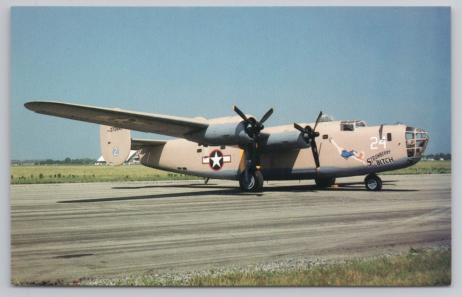 Consolidated B-24D Liberator Dayton OH c1980s Postcard