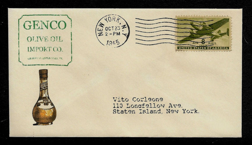 The Godfather LTD Edition Collector's Envelope Addressed to Vito Corleone *OP094