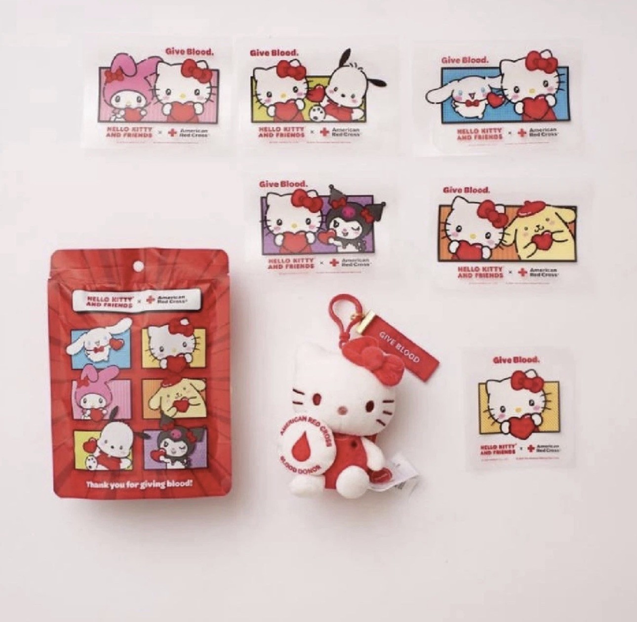 American Redcross X Hello Kitty Plush Bag & Surprise Stickers (unopened)