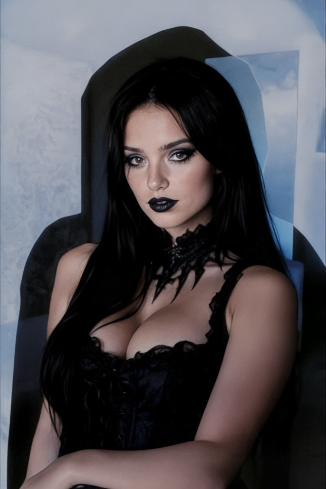 Photo Hot Sexy Buxom Seductive Goth Women Lady Pictures 4x6 Fast Shipping