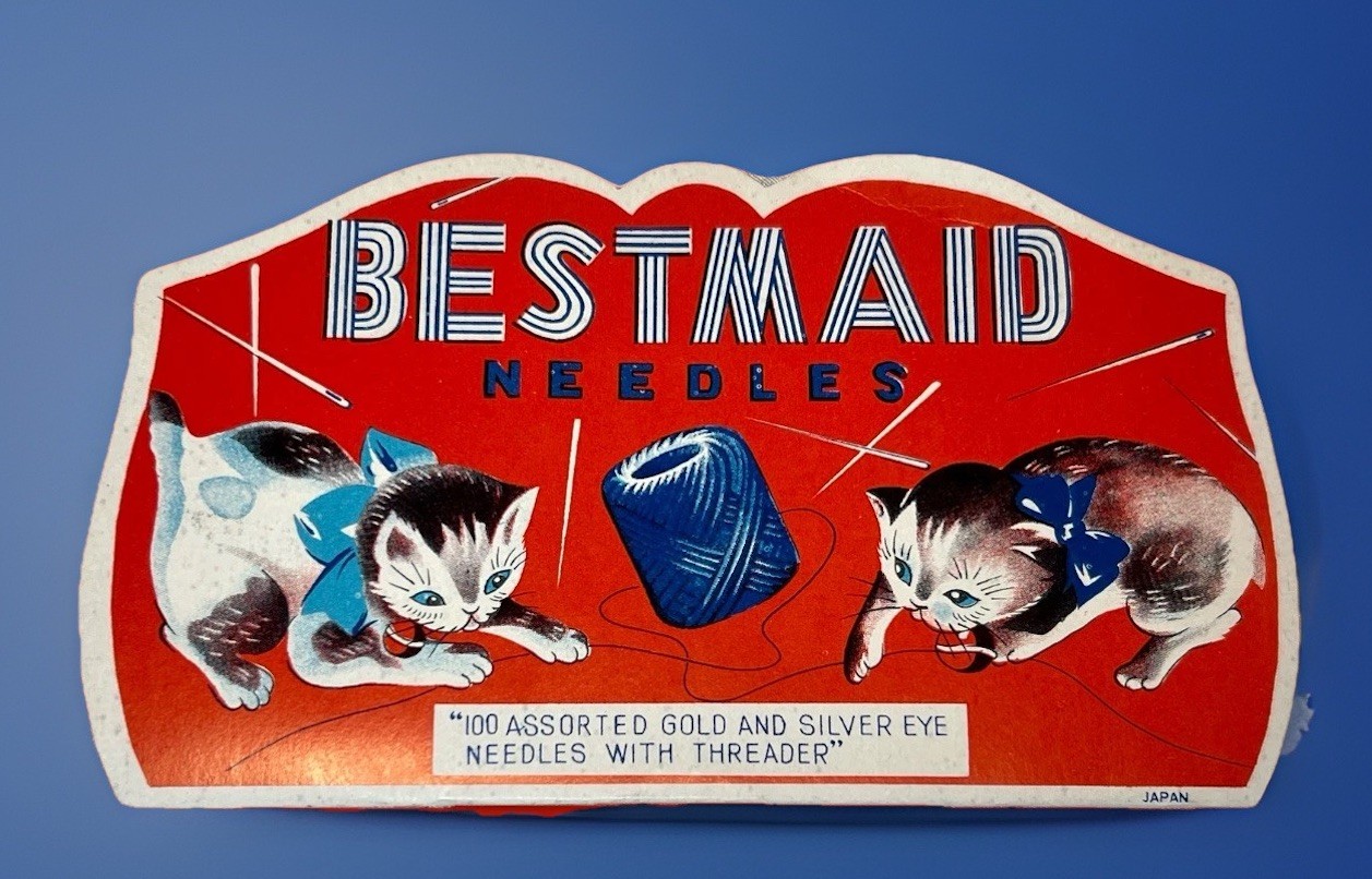 Antique Bestmaid Vintage Sewing Needles Pack, Kittens, Japan. NEAR PERFECT Antique Bestmaid Vintage Sewing Needles Pack, Kittens, Japan. NEAR PERFECT