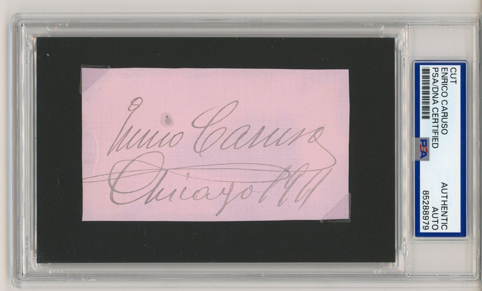 Enrico Caruso ~ Signed Autographed Authentic Signature ~ PSA DNA Encased Enrico Caruso ~ Signed Autographed Authentic Signature ~ PSA DNA Encased