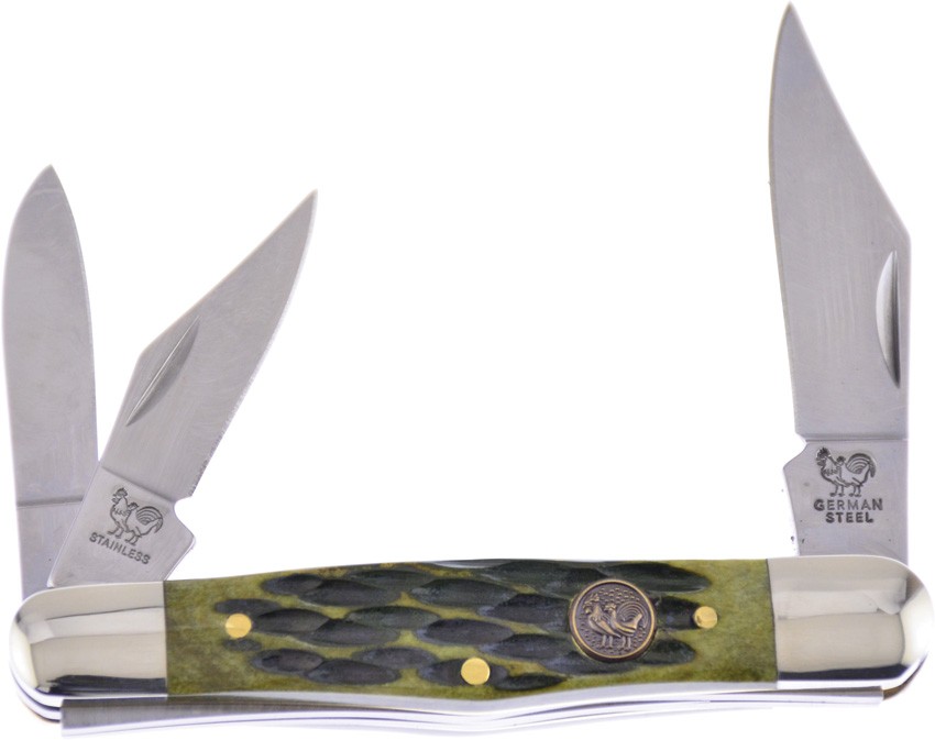 Hen & Rooster Int Whittler Antique Green Folding 1.4116 Pocket Knife 123AGB