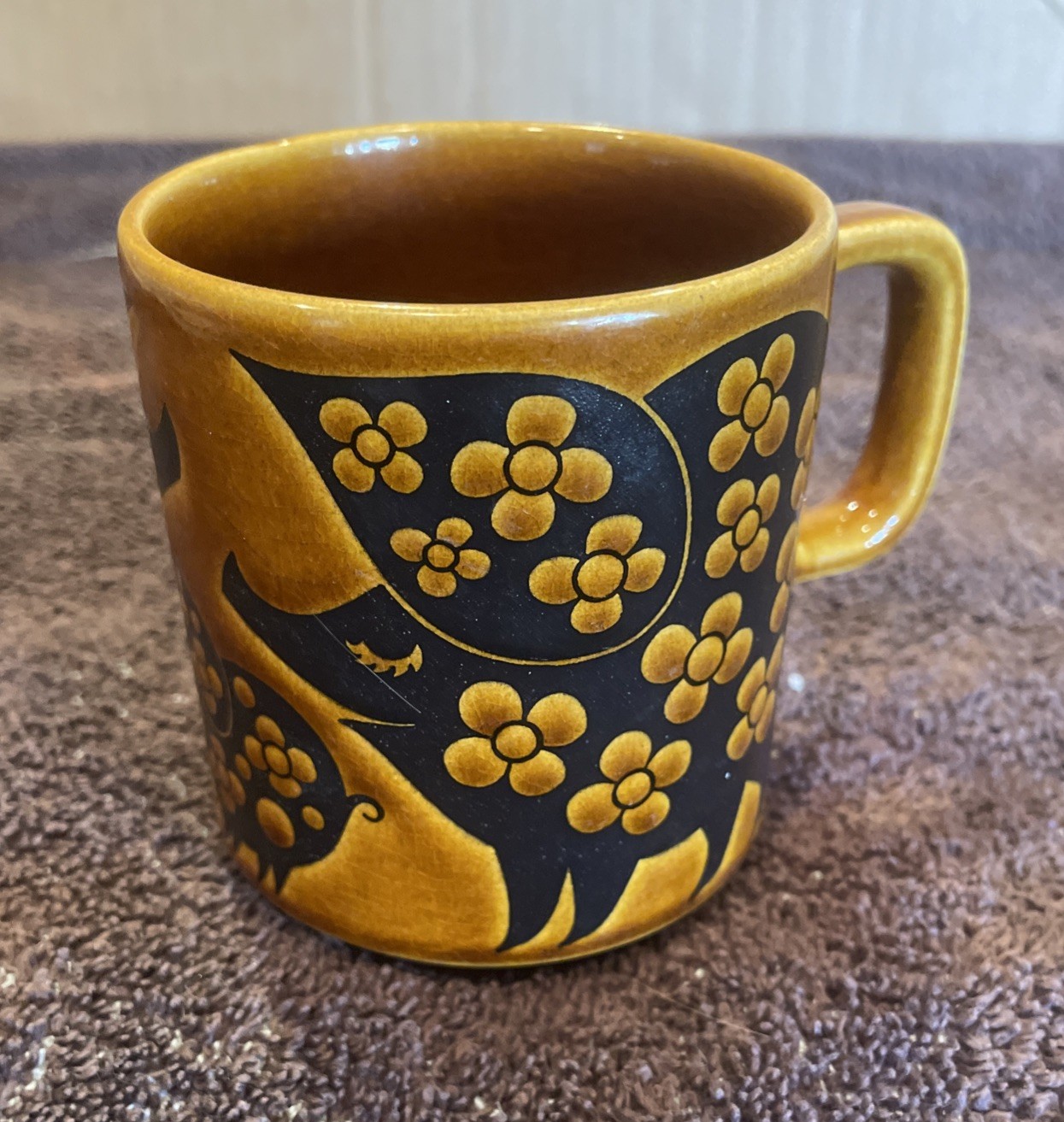 Vintage Hornsea England Mug Pigs John Clappison Brown Retro Pig Tea Coffee UK