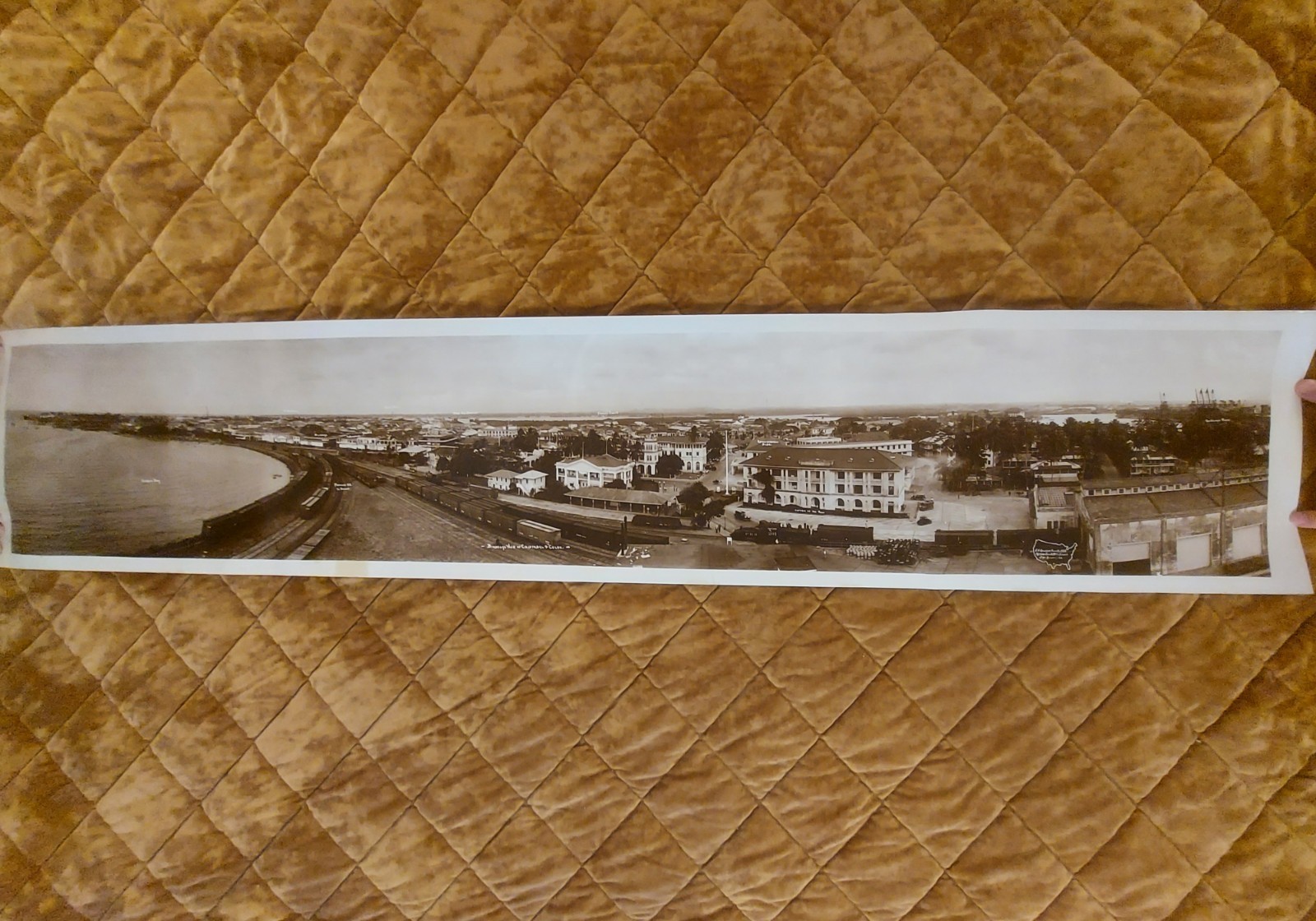 Vintage Panama Canal Cristobal Colon Panoramic Photo E.O. Goldbeck 53.5\