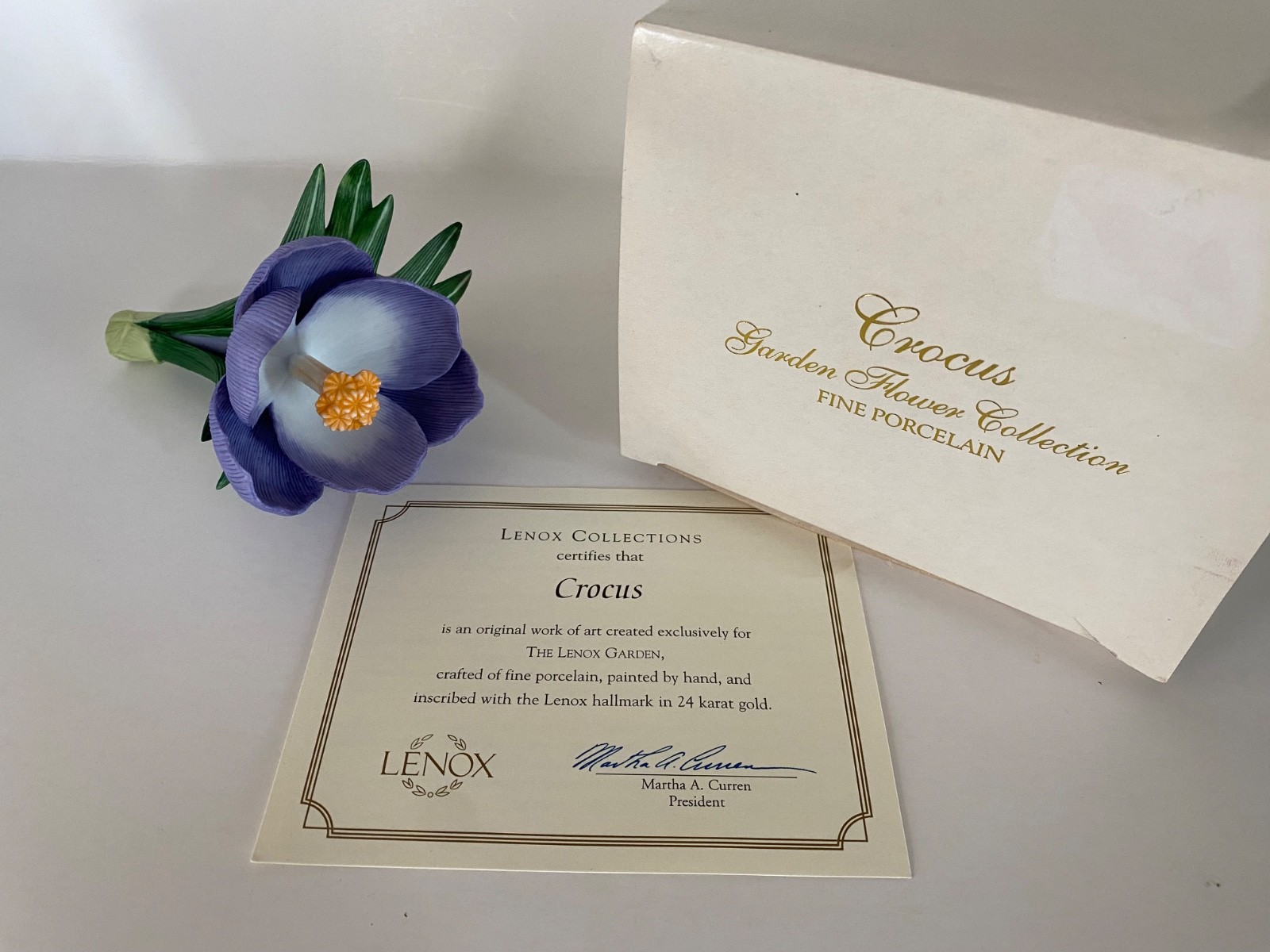 Lenox Crocus Garden Flower Fine Porcelain Sculpture New in Box With COA