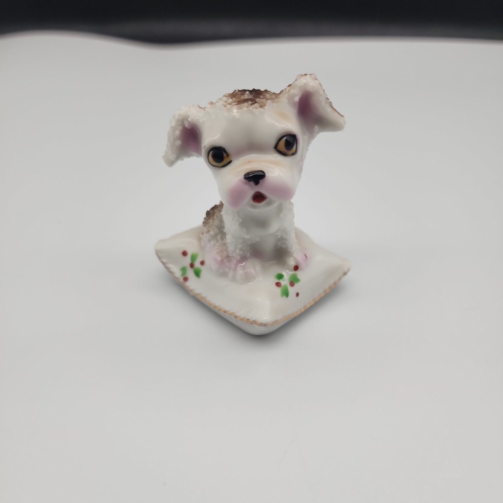 Vintage Kitschy Japan Figurine Dog Ceramic 2.75” Anthropomorphic