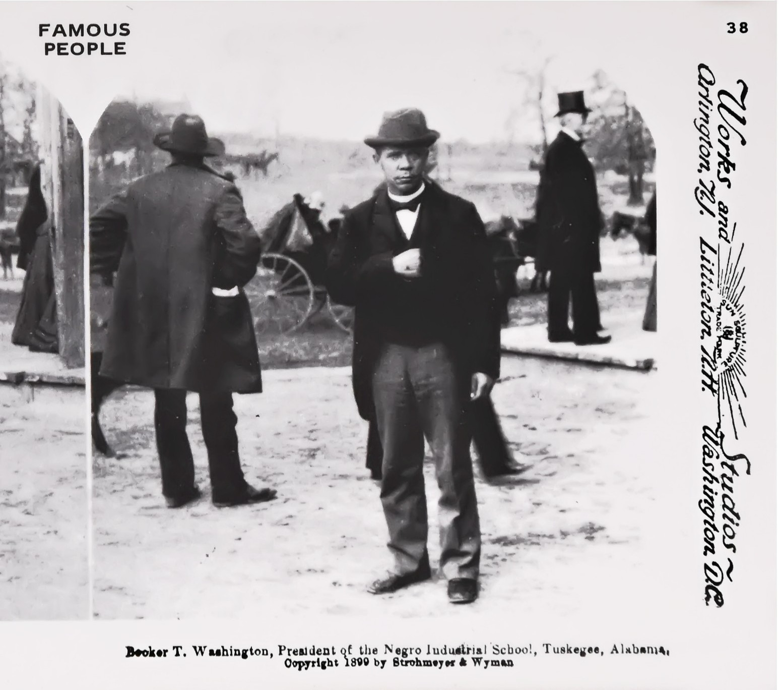 1899 Booker T Washington Tuskegee Alabama, Stereoview Card – PC198 1899 Booker T Washington Tuskegee Alabama, Stereoview Card – PC198