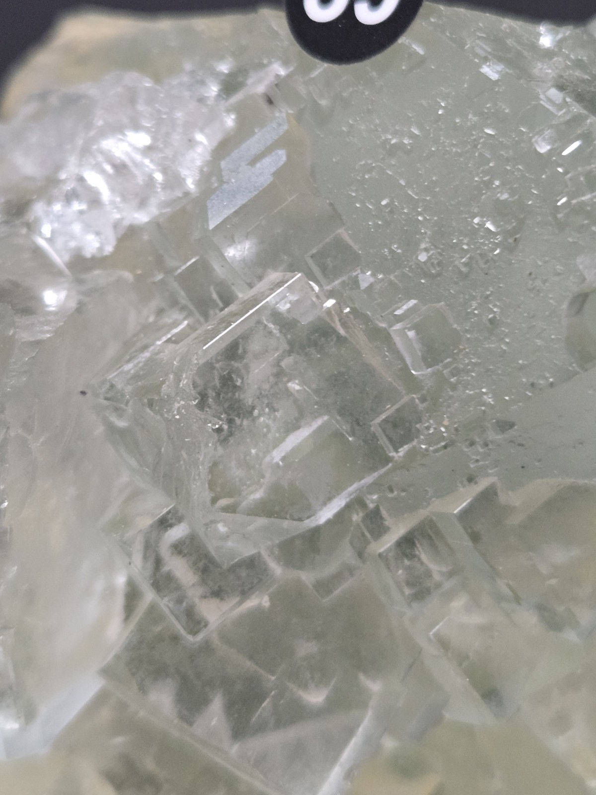 Gorgeous Clear GreenCubic Fluorite  specimen with purple uv BL39
