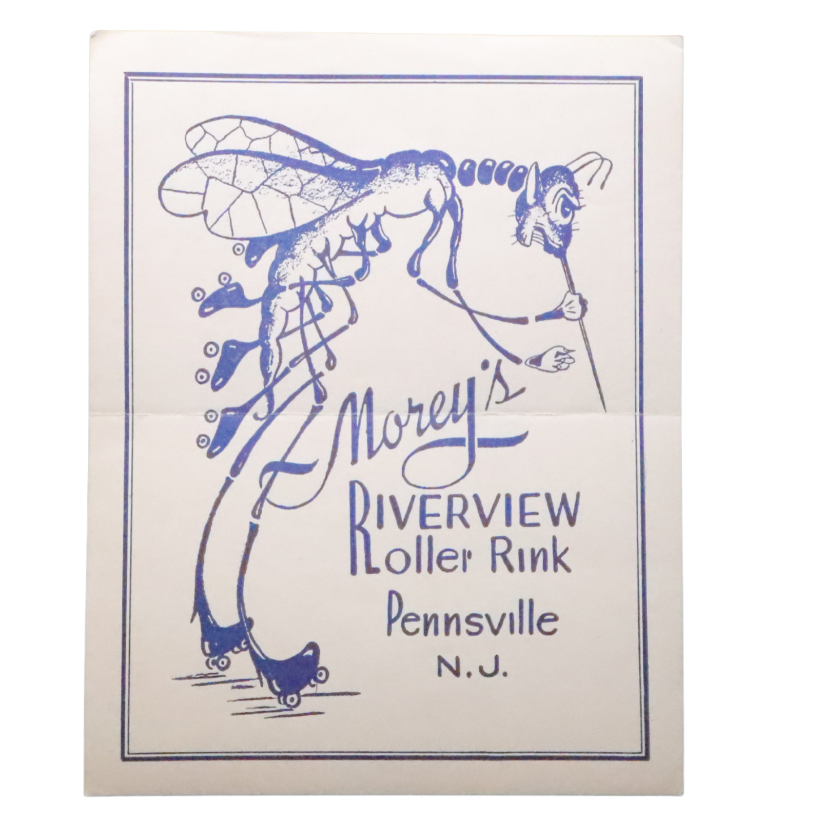 Pennsville New Jersey 1940s Vintage Morey's Roller Skating Rink Sticker Label