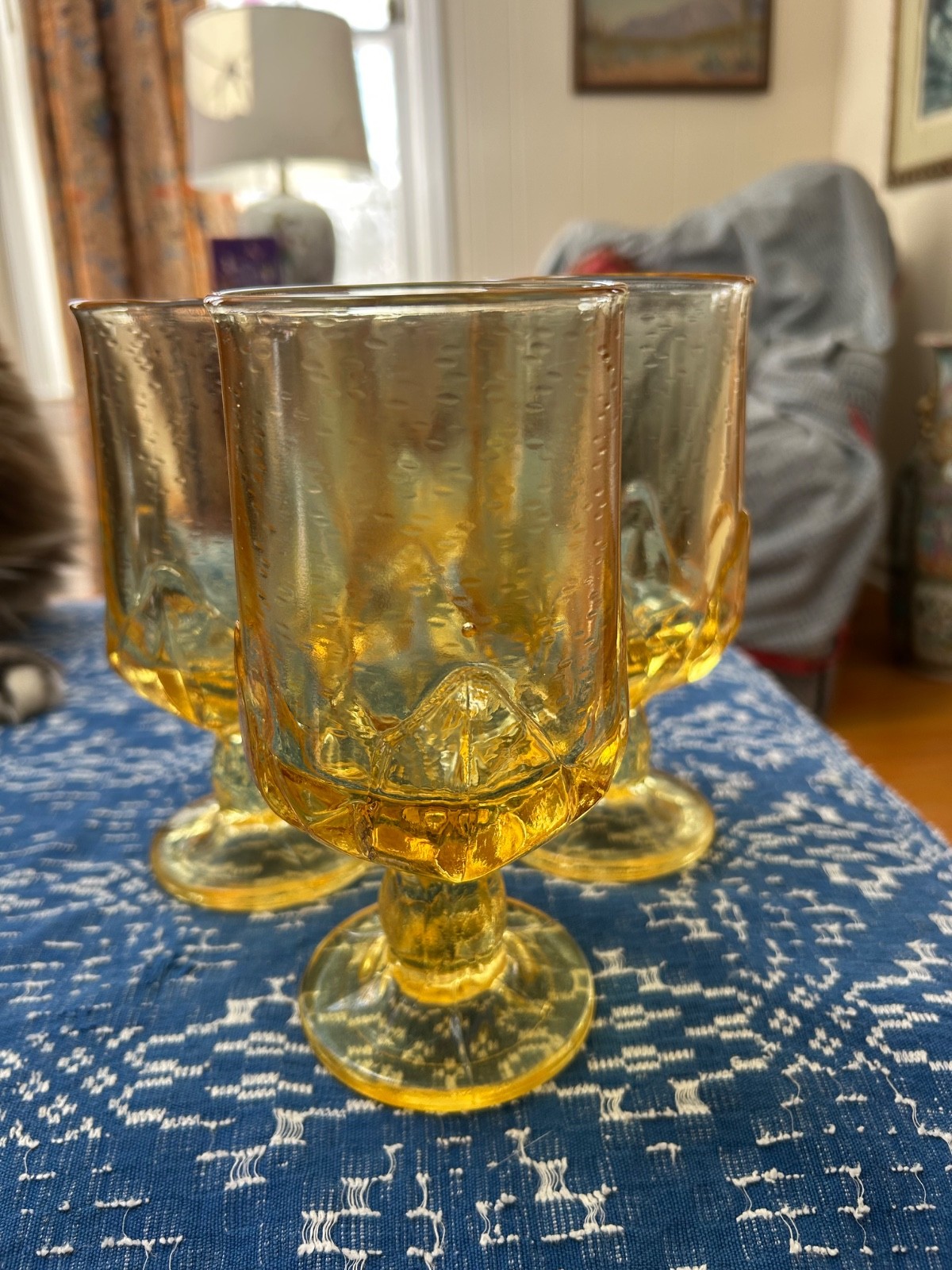 4 Vintage Franciscan Tiffin Cabaret Cornsilk Yellow goblet  iced  Tea Glasses