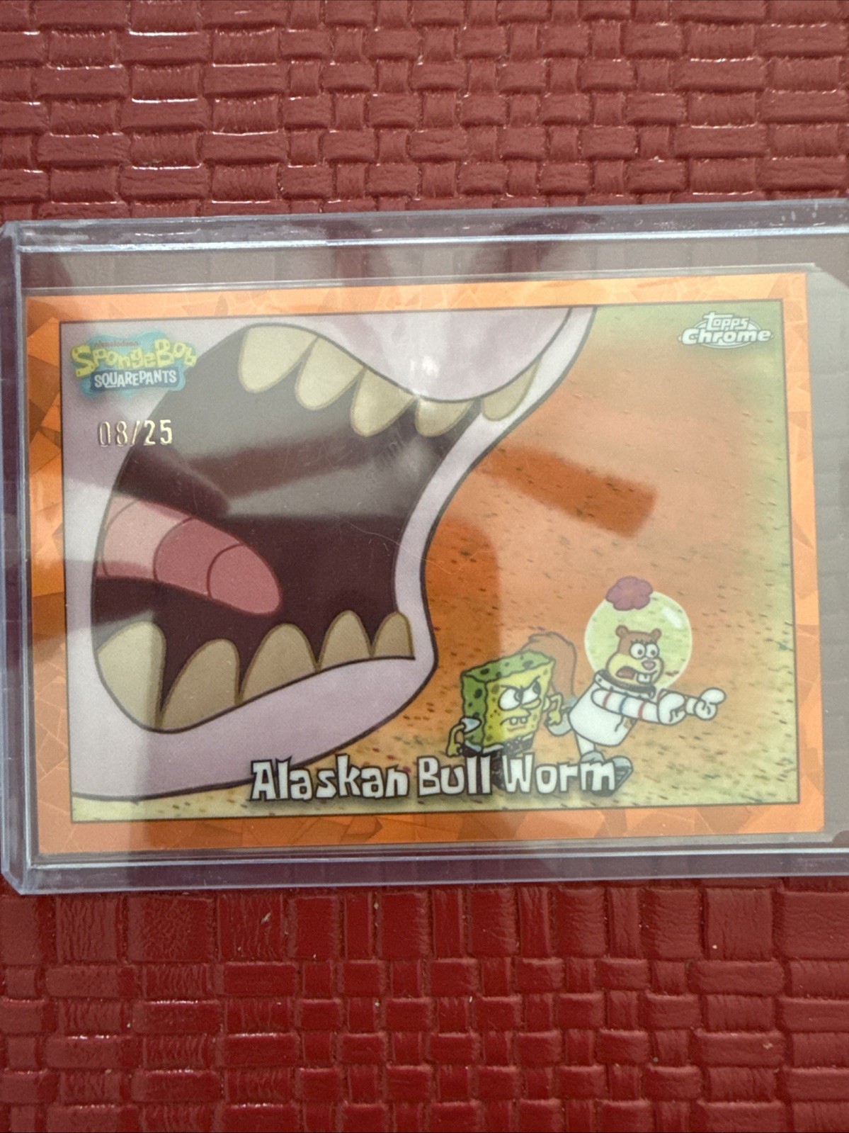 2025 Topps Chrome SpongeBob Sapphire Alaskan Bull Worm #34 Orange /25