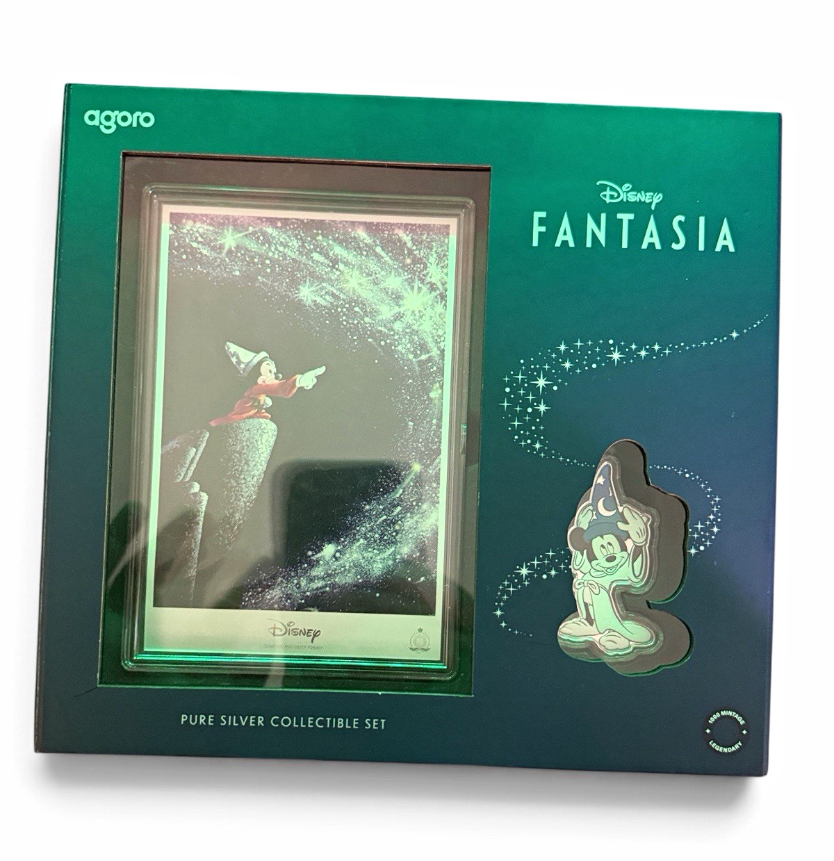 Agoro Disney Fantasia 2025 Pure Silver Collectible Set w/ Sorcerer Mickey Pin