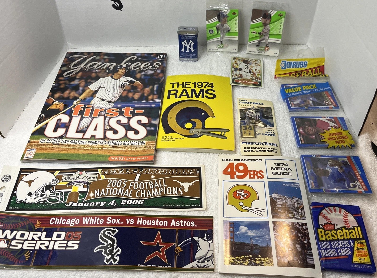 JUNK DRAWER LOT-1974 Football Programs 49ers Rams Yankees Program Sports Cards JUNK DRAWER LOT-1974 Football Programs 49ers Rams Yankees Program Sports Cards