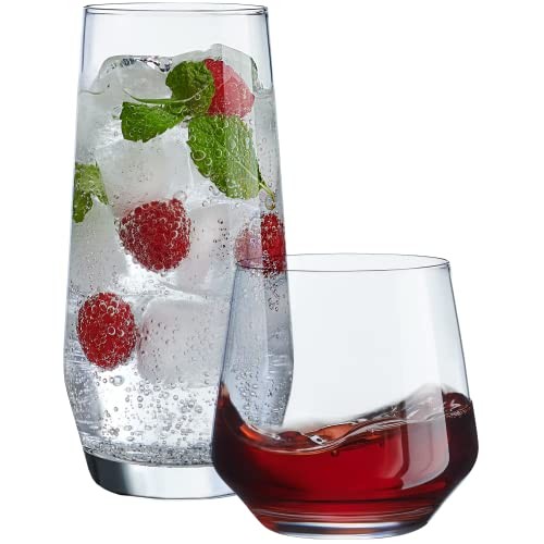 Le\'raze GL 949 Set of 8 (4 Tall & 4 Short Dof) Drinking Glassware Set (New)