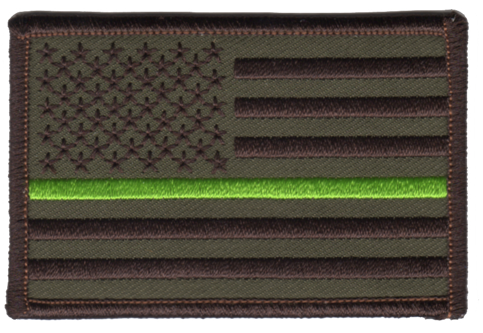 Thin Green Line Ranger Warden Resource Protector American Flag Camo Patch