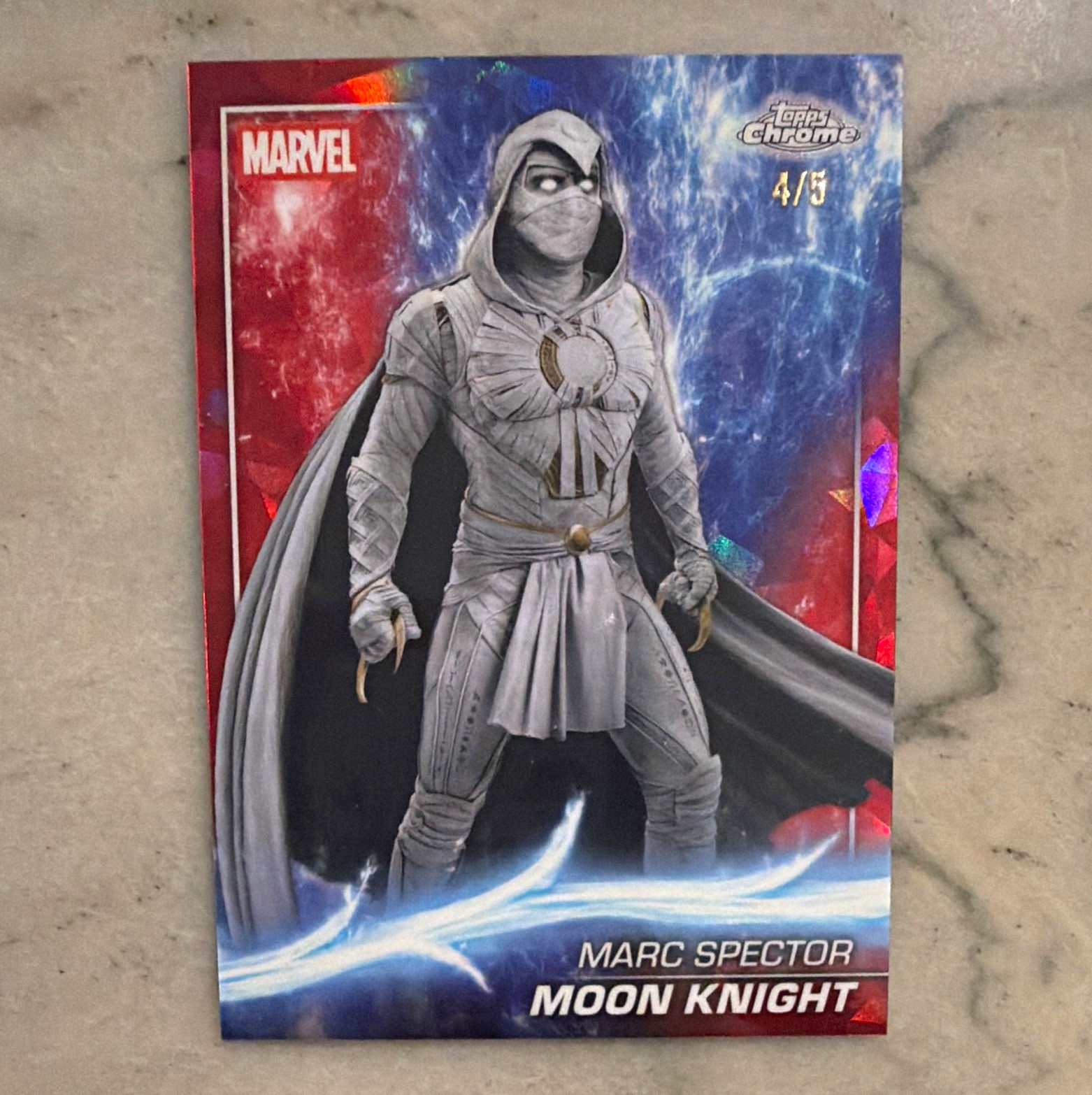 Topps 2025 Chrome Marvel Moon Knight Marc Spector #129 Serial Numbered 4/5