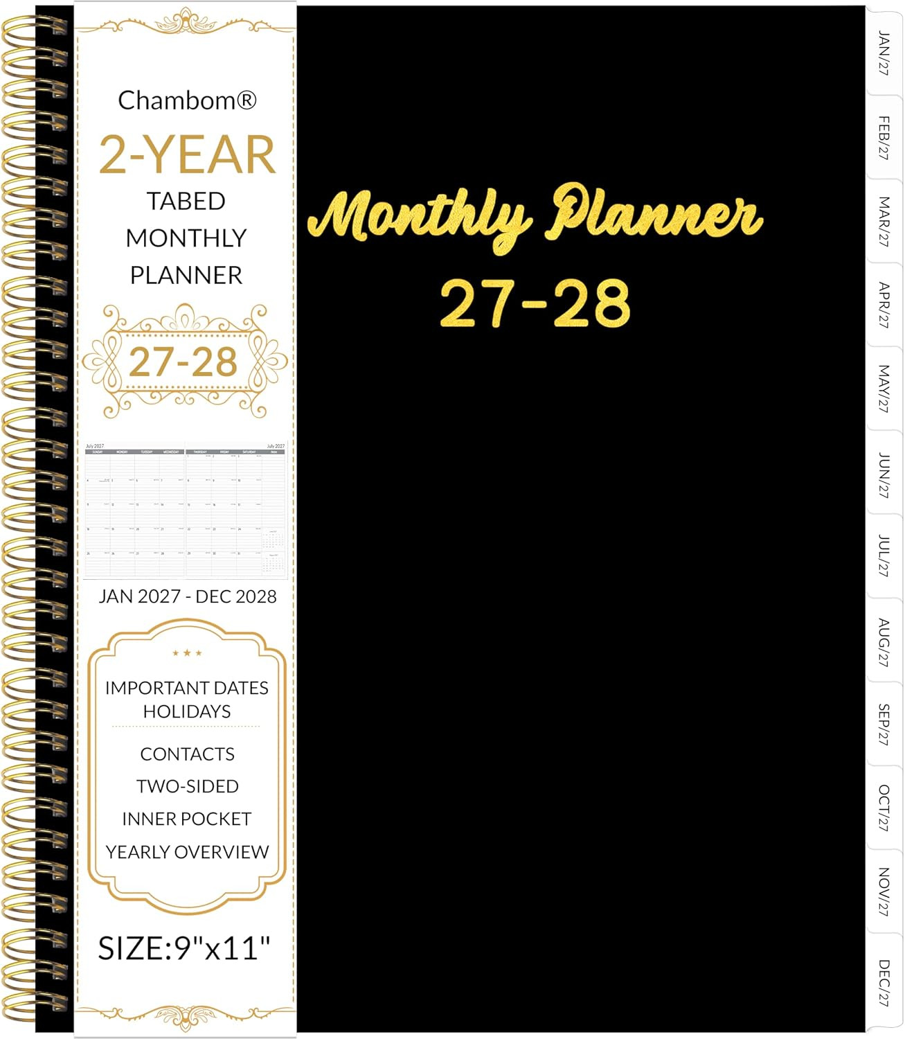 2027-2028 Monthly Planner, 2 Year Monthly Planner/Calendar 2027-2028, Jan 2027