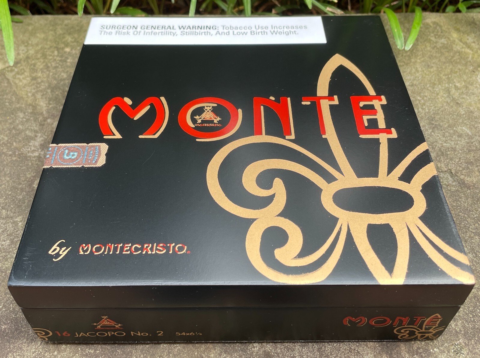 Monte by Montecristo Black Empty Cigar Box, No Cigars