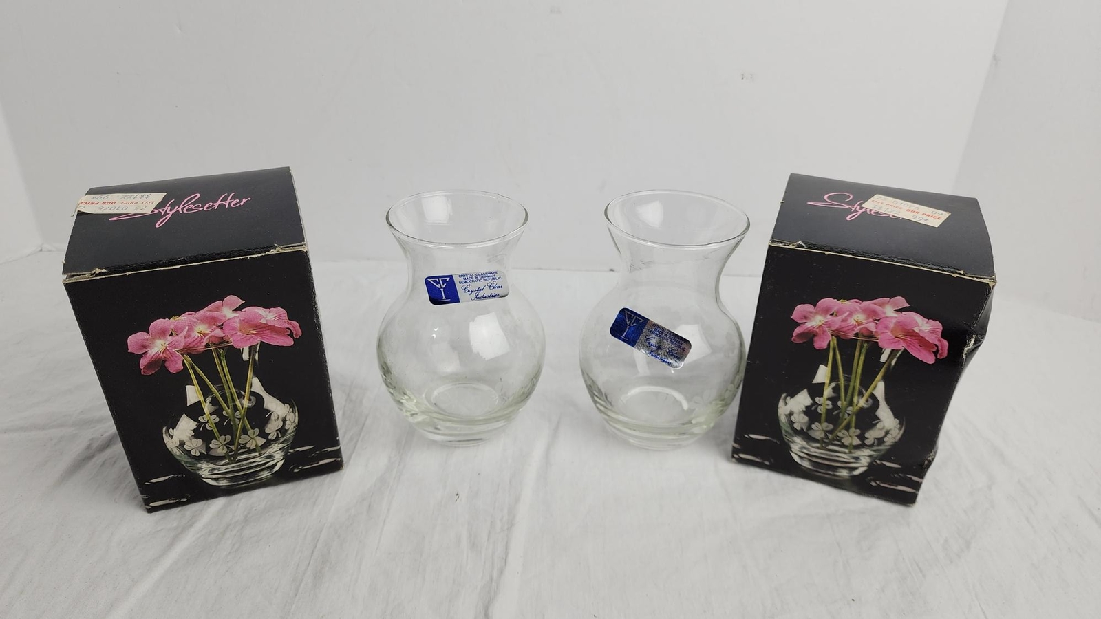 Stylesetter St Paulo Hand Cut Mouth Blown Crystal Bud Vase (214412) Set of 2