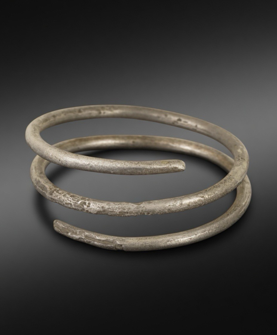 ANCIENT EGYPT SILVER HAIR BAND 2ND TO 1ST MILLENNIUM BC / Scandinavian Spiral