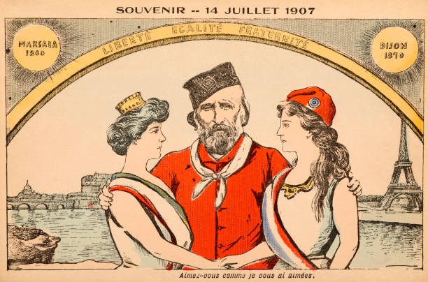 Giuseppe Garibaldi Centenary - Vintage Illustration 1907 Old Illustration Photo