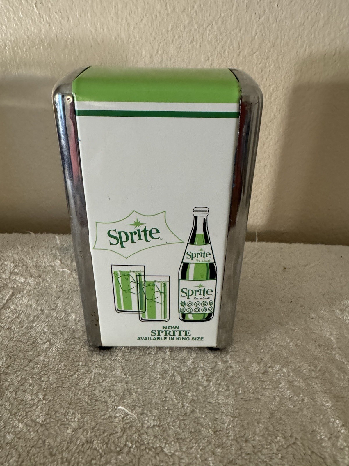 Sprite Coca-Cola Metal Napkin Dispenser Retro Soda Advertising Collectible