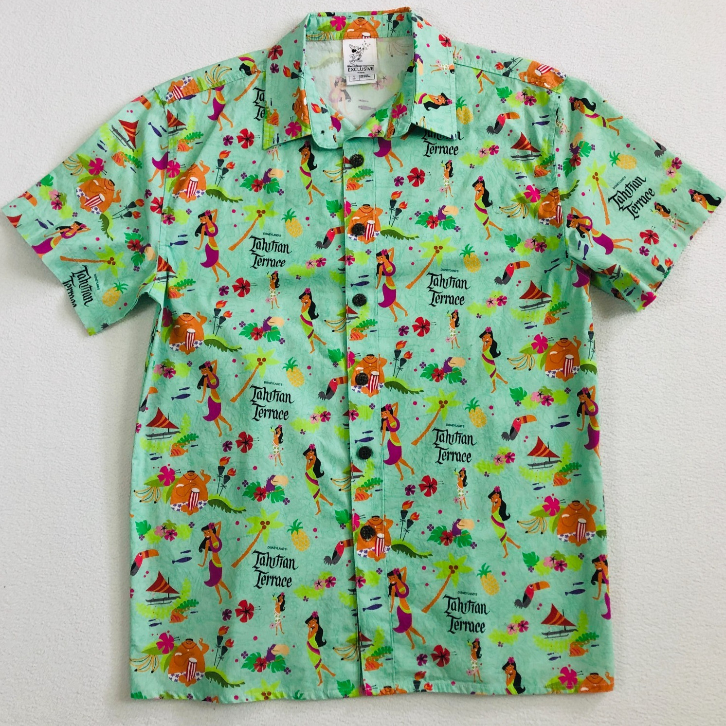 Disney D23 Expo WDI Exclusive Disneyland TAHITIAN TERRACE Tiki Camp Shirt Size S