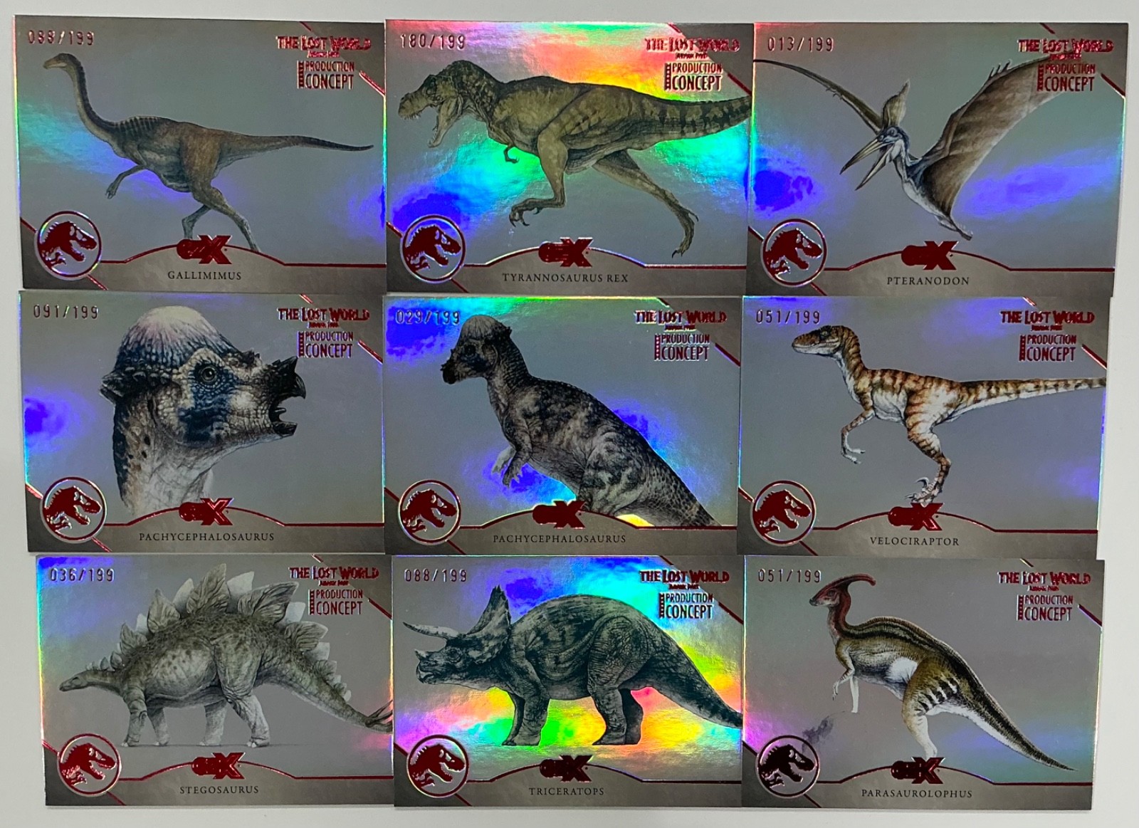 2026 Cryptozoic Jurassic Park Lost World Production Concept Set Red Foil #d /199