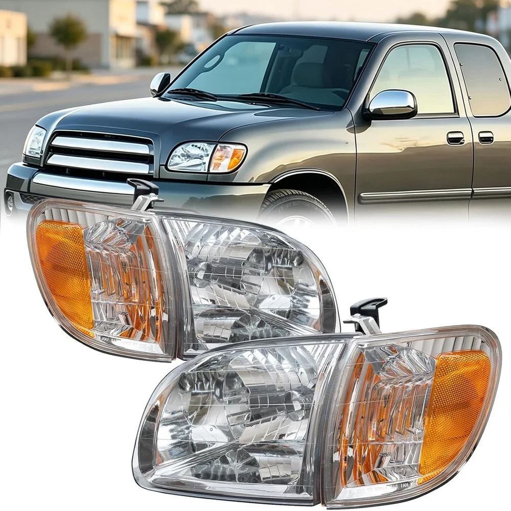 Headlight Assembly Fit for 2000 2001 2002 2003 2004 Toyota Tundra Headlights+Par