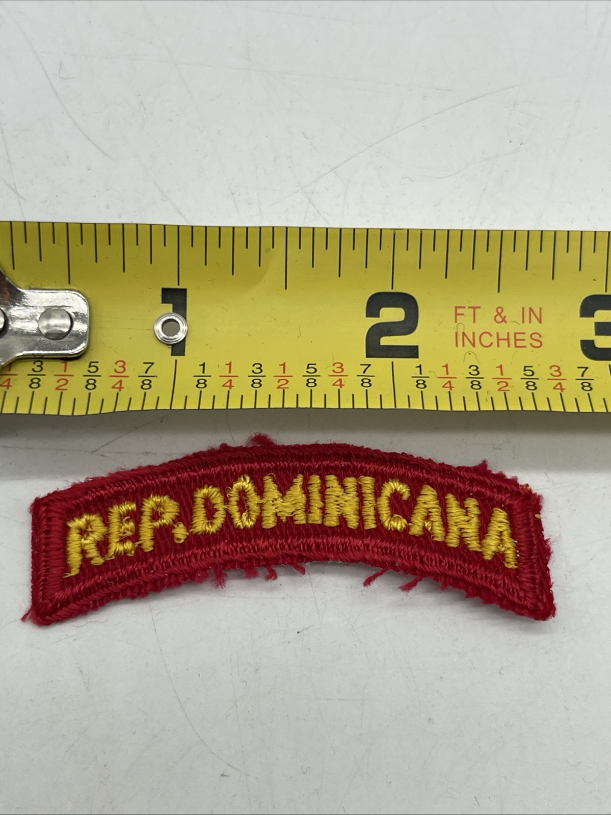 Vintage DOMINICAN REPUBLIC Military “REP. DOMINICANA” Lettering Patch Arc 2.5”