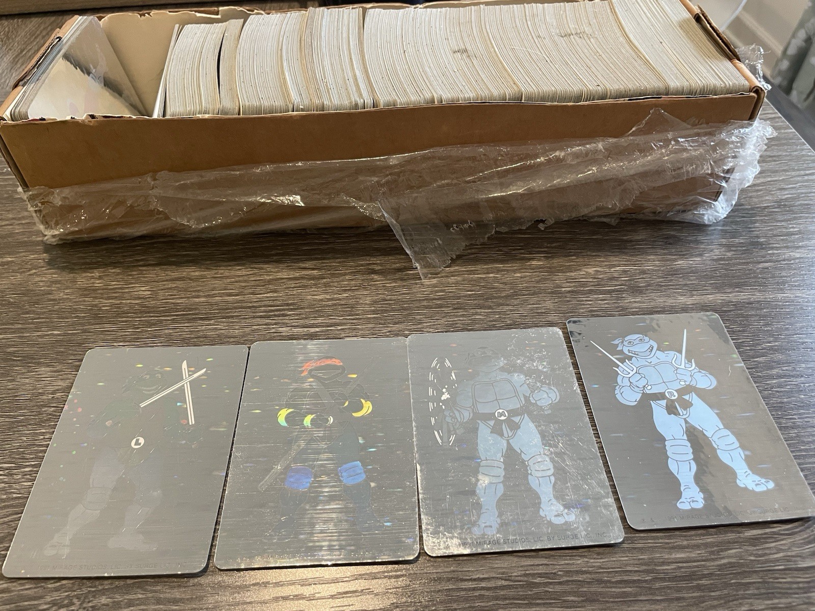 Teenage Mutant Ninja Turtles Vintage Hologram Trading Card Lot - 4 cards total
