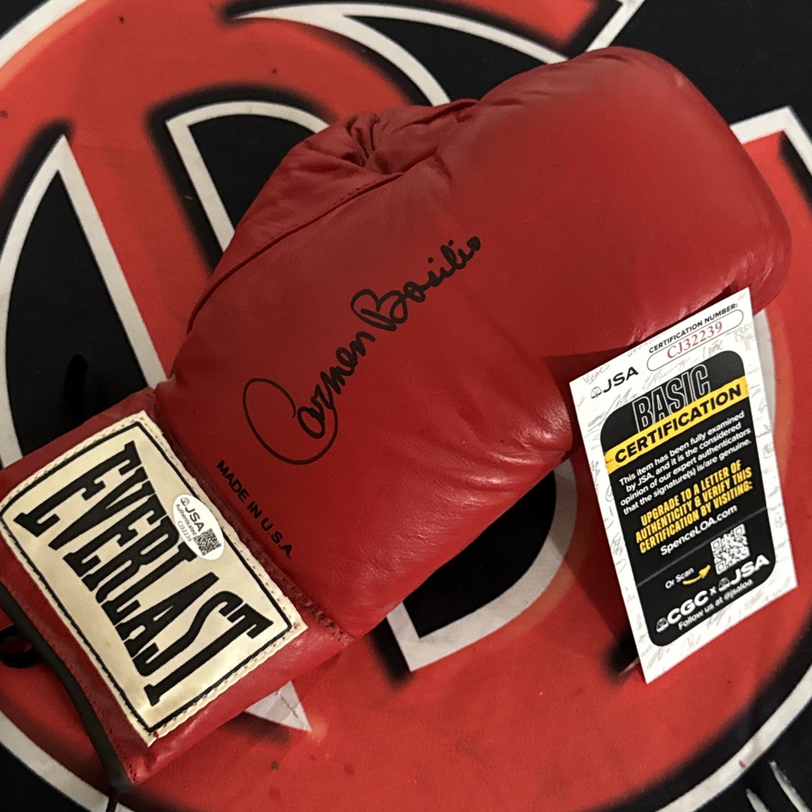 Carmen Basilio Autographed Everlast Signed Boxing Glove JSA COA Auto Certified