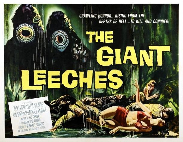 Historic Attack Of The Giant Leeches 1959 Movie Advertising Postcard