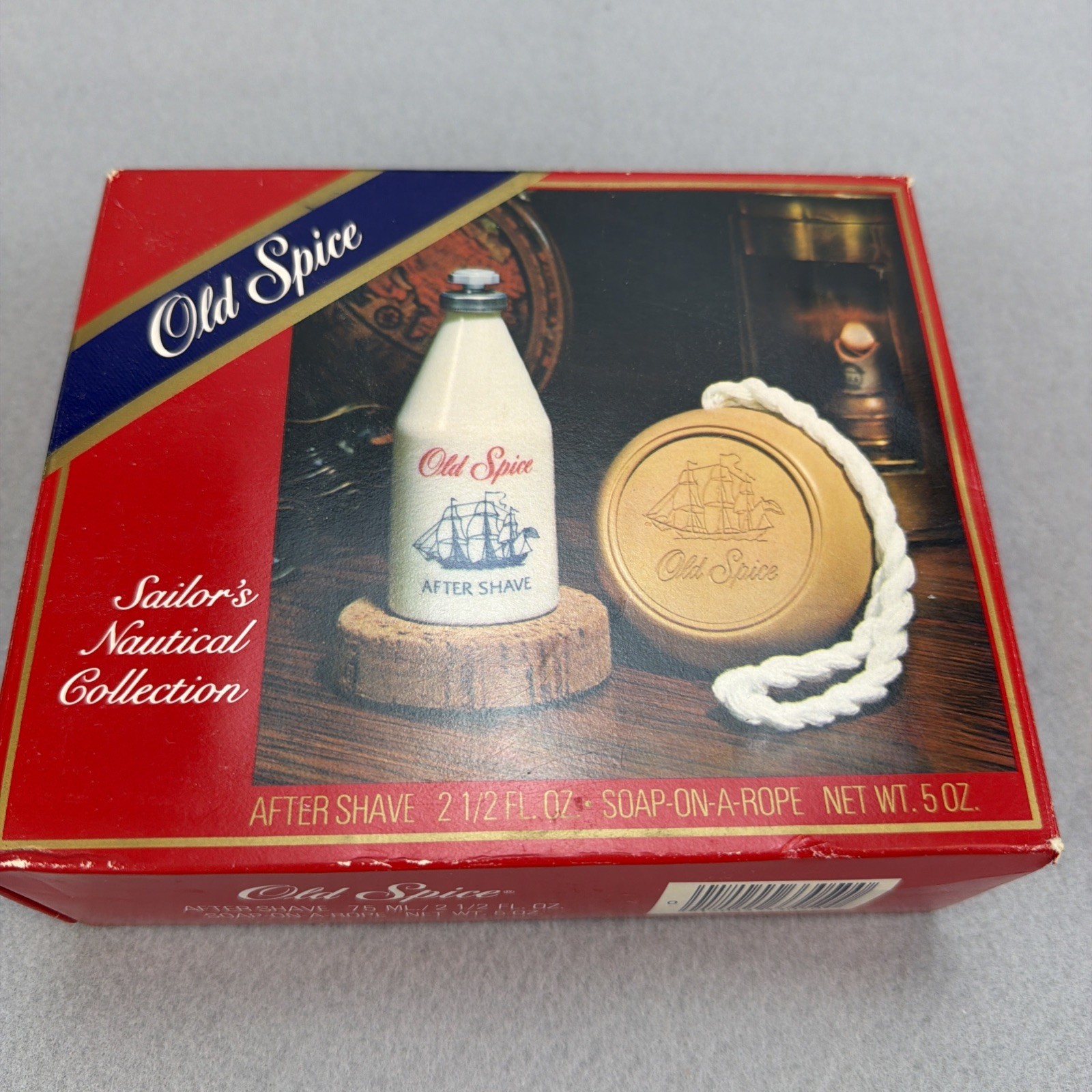 Vintage Old Spice Gift Set After Shave Cologne & Soap On A Rope Round Bar NIB Vintage Old Spice Gift Set After Shave Cologne & Soap On A Rope Round Bar NIB