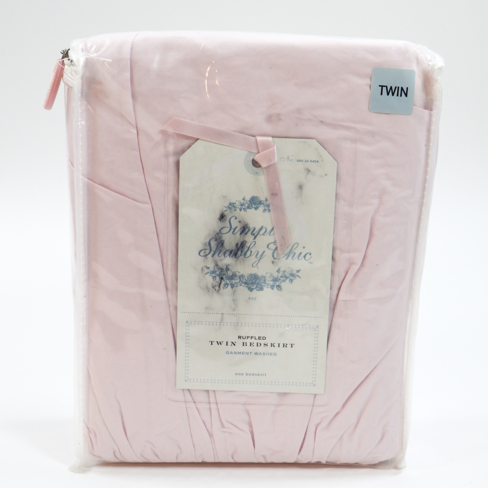 New Simply Shabby Chic Twin Bedskirt Solid Pink Single Ruffle Cotton Cottage NIP